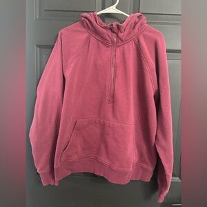Women's Burgundy Half-Zip Hoodie